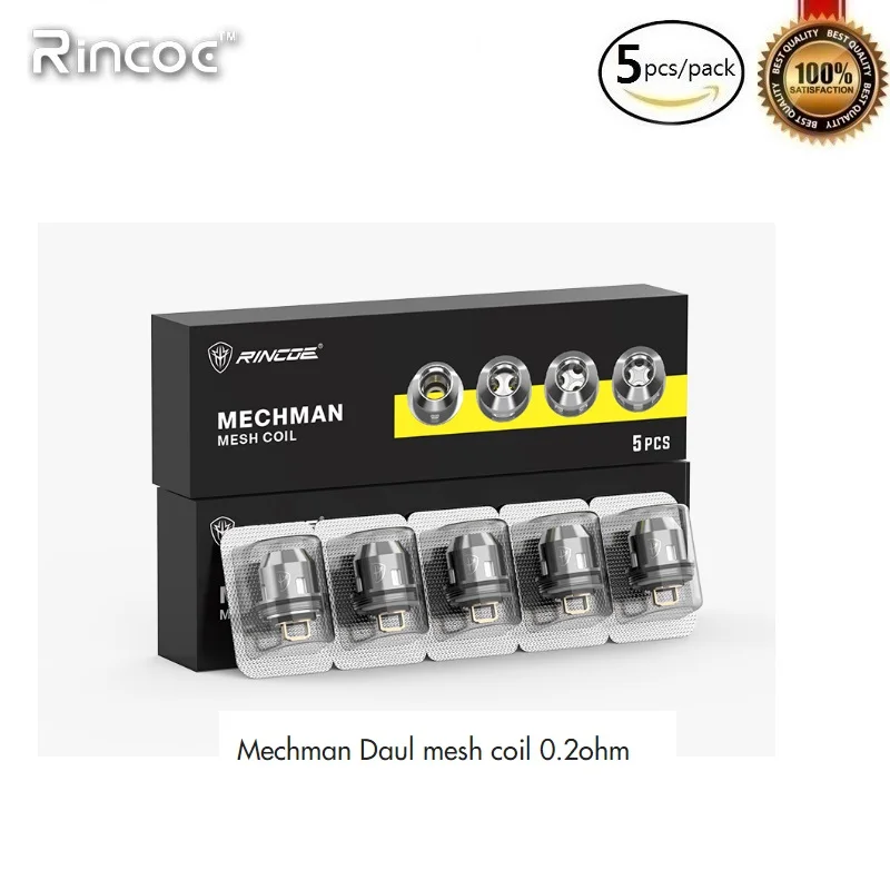

5pcs/lot Original Rincoe Mechman Replacement Coils Single Mesh 0.25ohm Dual Mesh 0.2ohm for Mechman Mesh Tank Rincoe Mechman Kit