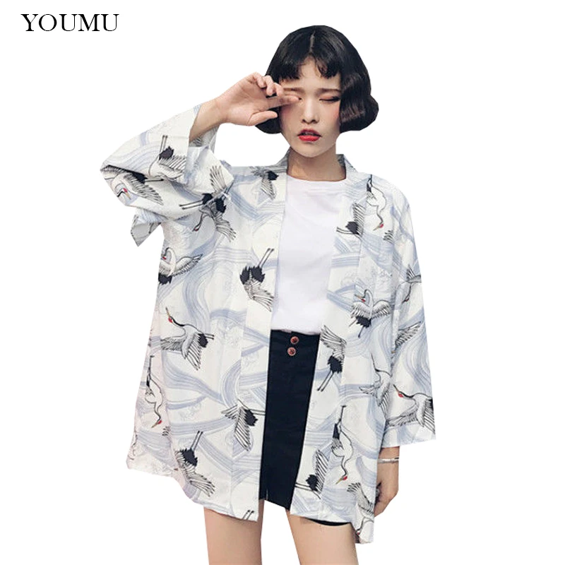 price reduction Women Kimono Jacket Thin Cardigan Yukata Coat 10 Colors Japanese Style Outwear Retro Loose Casual S