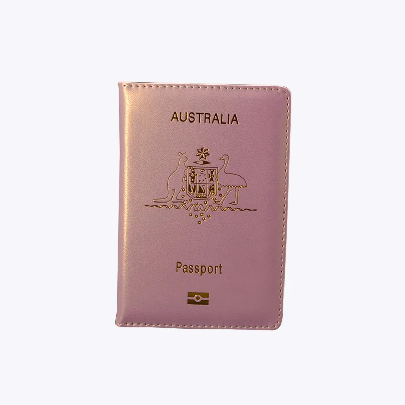Australia Travel Passport Cover for Grils Pink Cute Pu Leather Passport