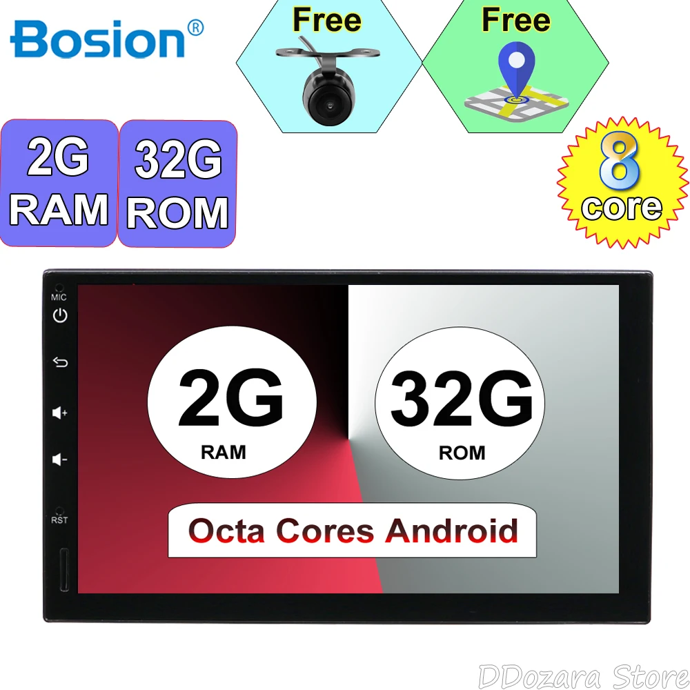 

2 din android 8.1 car radio for universal gps navigation 32G ROM Free Camera Map BT USB Support DAB+ OBD TV 4G