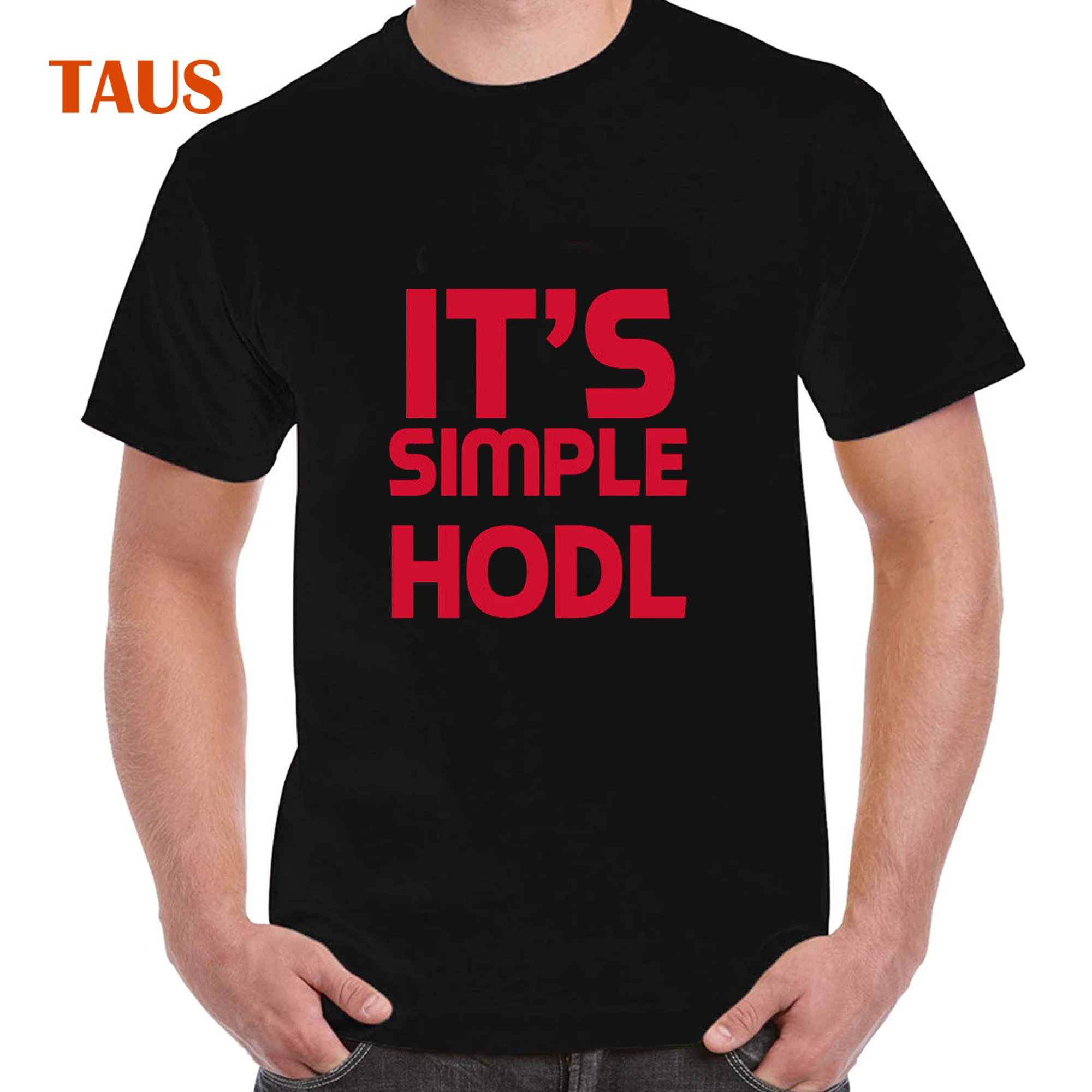 Это просто Hodl Crypto лозунг Bitcoin черный ситец Для мужчин футболка|Футболки| |