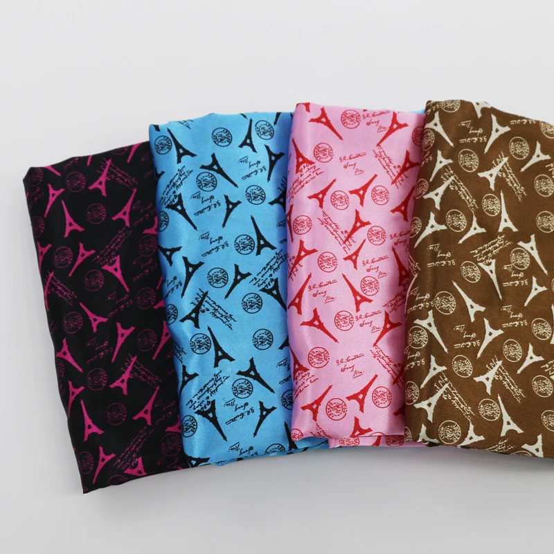 

Tower pattern soft satin fabric lining