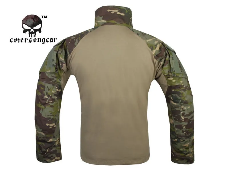 Emersong GEN3 боевая рубашка Охота Airsoft тактический военной одежды камуфляжная футболка мультикам черный Woodland