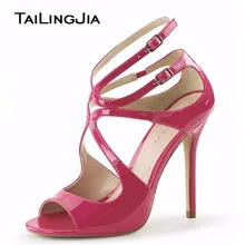 Peep Toe High Heel Gold Woman Summer Sandals Silvery Party Sexy Ladies Shoes Black Patent Leather With Buckle Female Hot Shoes hot selling american and european sexy black leather sandals peep toe chain fringe amazing party dress shoes