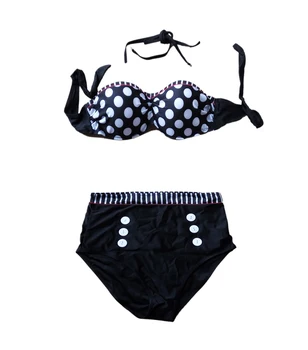 

Free Shipping Adorable High Waist Nautical Sailor Girl Bikini Swimsuit 4F4277