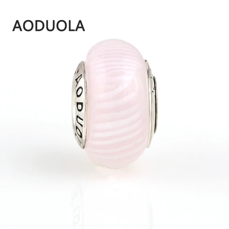 Круглые бусины из белого и медного стекла AODUOLA круглые розового для