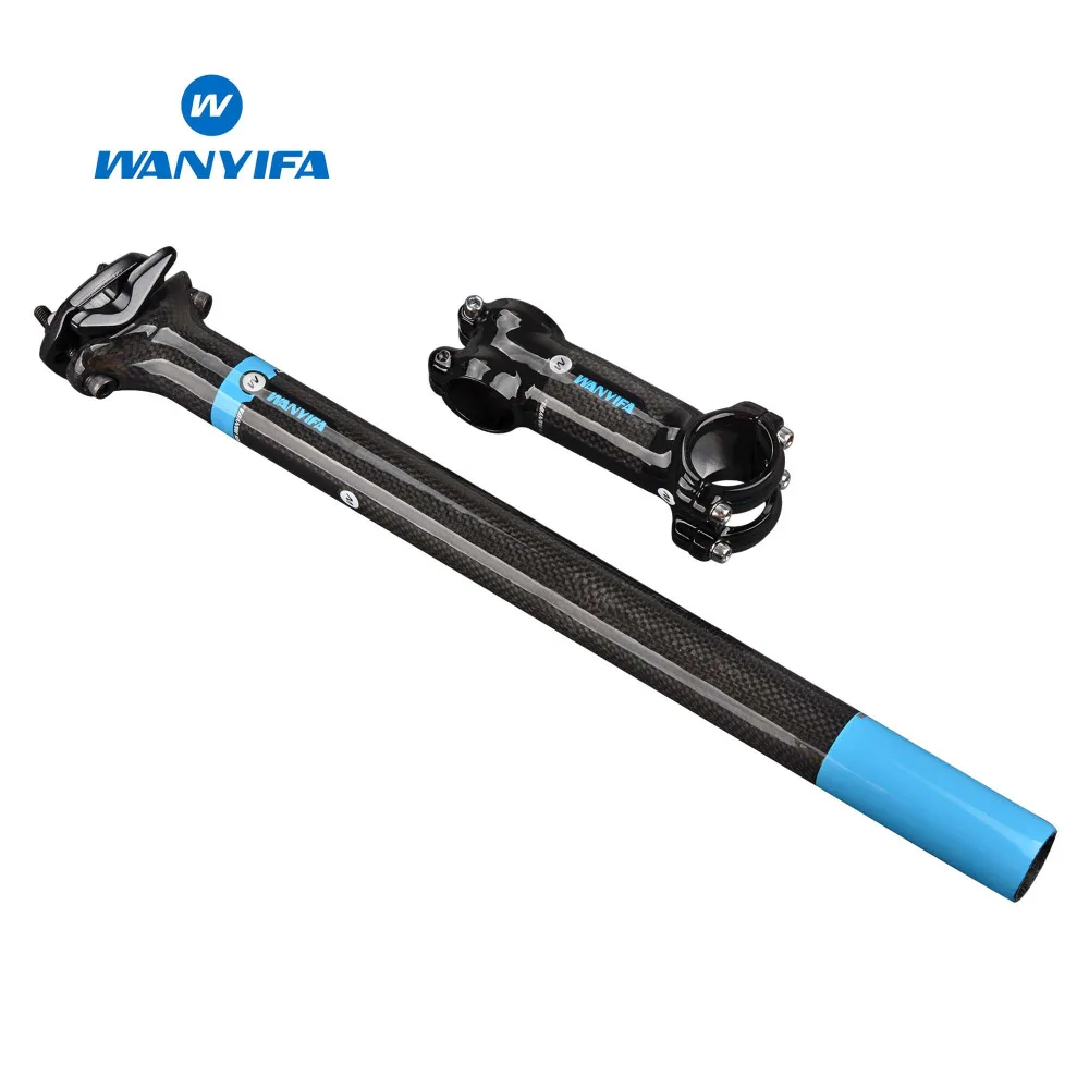 Full Carbon Fibre Seat post Wanyifa 27.2 3K Blue Road Bike Seatpost 30.