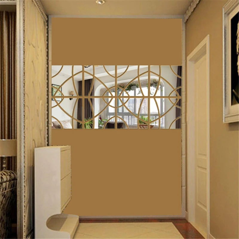 JX-LCLYL Art Decor DIY 3D Mirror Geometric Hexagon Acrylic Home Door Window Wall Sticker