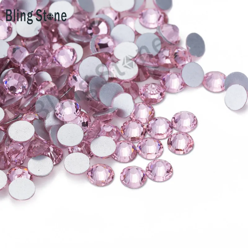 

Nail Rhinestone Non HotFix flack SS3-ss10 ss12 ss16 SS30 1440pcs light pink color Rhinestones For Nails Art