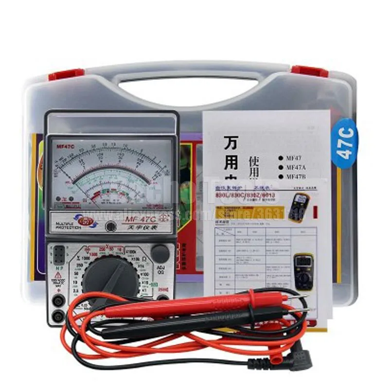 

MF47C Voltage Current Tester Resistance Analog Display Multimeter DC/AC