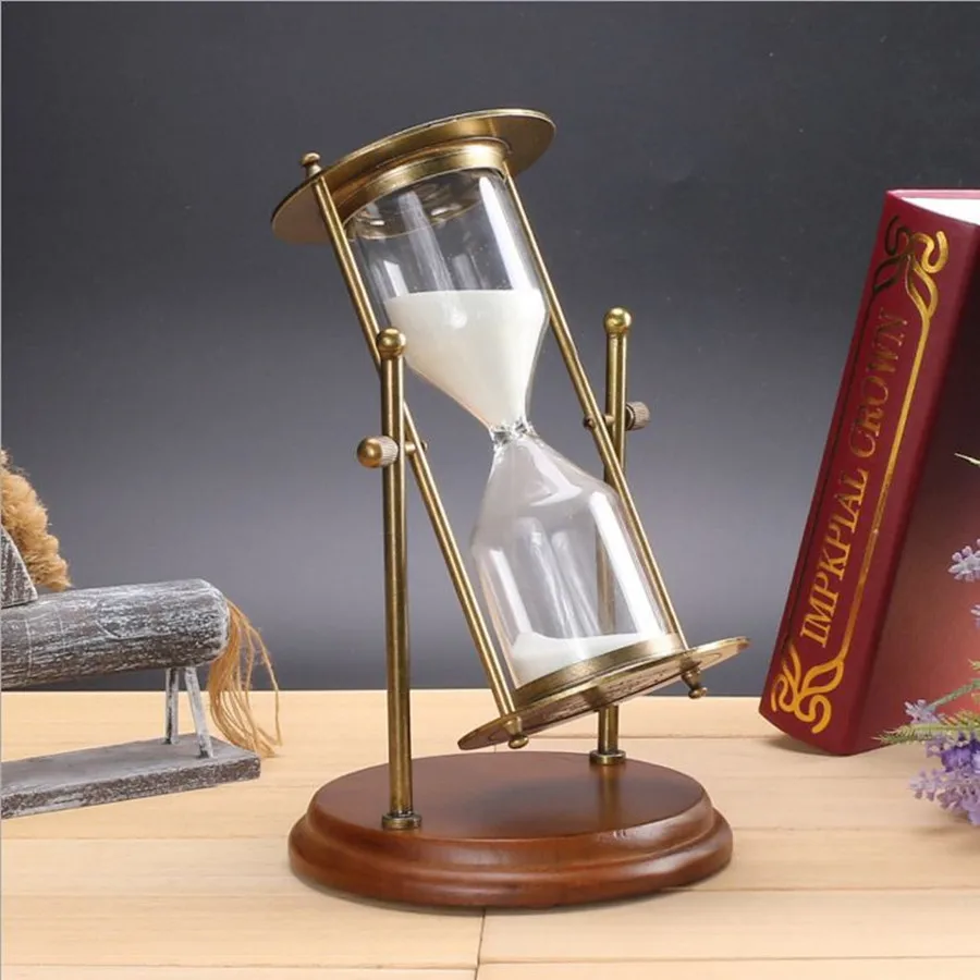 

Metal antique Rotating 30 /15 minutes hourglass sandhourglass Flip sand timer Reloj de arena temporizador da areia Ampulheta