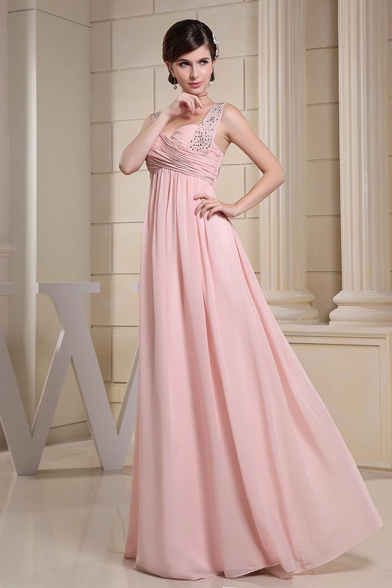Розовые платья подружки невесты ТРАПЕЦИЕВИДНОЕ шифоновое простое платье для выпускного вечера женские длинные платья для свадьбы, выпускного вечера настоящая цена