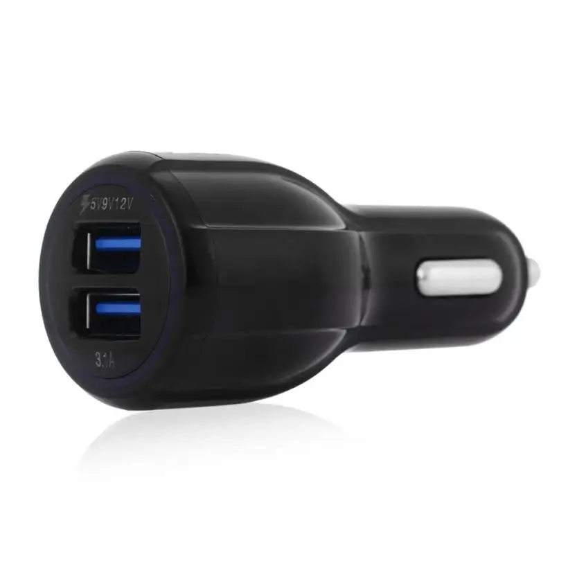 Авто-Стайлинг автомобильное зарядное устройство мини двойной 2 порта 12 В USB Авто в автомобильное зарядное устройство адаптер аккумуляторная R 17Dec 28