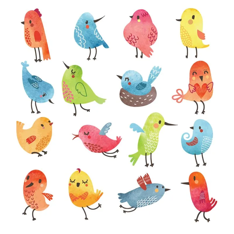 Нашивки для одежды 16 шт./лот с мультяшными птицами|patches for clothes|bird patchpatches patches |