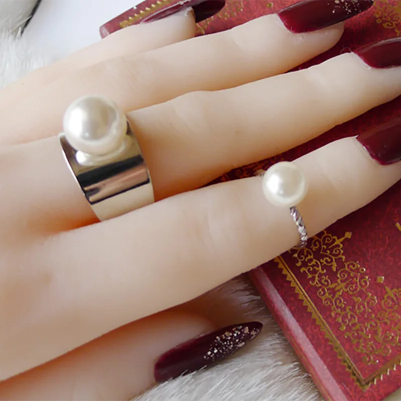 Anillo De Perlas Vintage De Dos Colores Con Anillo De Diseño - España