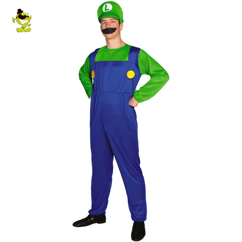 Взрослых Super Mario Luigi братья водопроводчик костюм Для мужчин и Для женщин комбинезон Необычные Карнавальная одежда для мультфильм Ролевые
