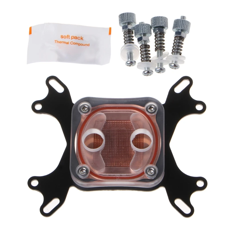

Computer CPU Water Cooler 50mm Transparent Cover Cooling Block For AMD Intel