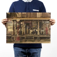 1937 Магазин рядом с дорогой в США/крафт-бумага/Бар плакат/Ретро плакат/декоративная живопись 51x35,5 см