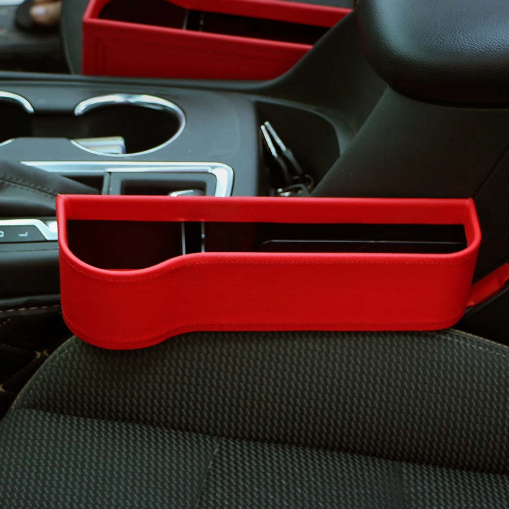 Шов сиденья автомобиля лоток для чашек с клином ящик для хранения для BMW 1/2/3/4/5/6/7 серии E90 E91 E92 E93 F30 F35 F36 F20 F10 F15 F13 M3/5X1X3X5 X 6 - Название цвета: Red Leather Left
