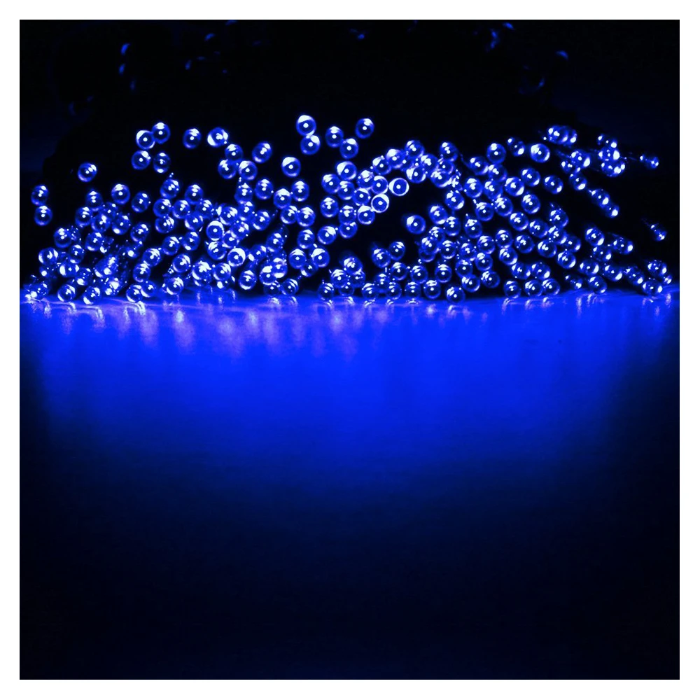 

39ft 12m 100 LED Solar Powered LED Ambiance Lighting Fairy String Lights for Outdoor Gardens Homes Christmas Party(Blue Lights)