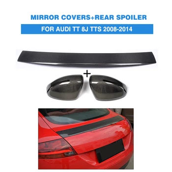 

3PCS/Set Carbon Fiber Rearview Mirror Cap Covers Trim Rear Spoiler for Audi TT 8J MK2 TTS Sline 2008 - 2014 Car Styling