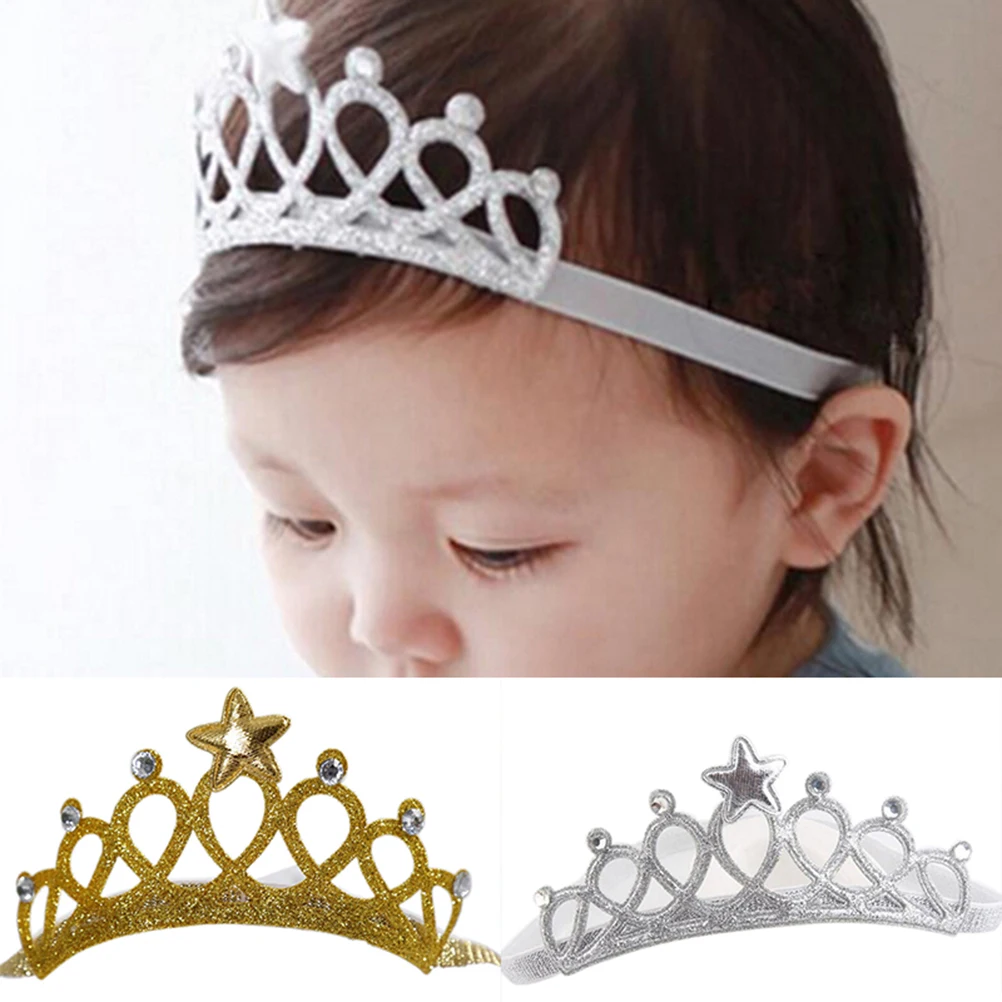 Baby Cute Princess Crown Headwear Headbands Bow Girls Toddler Hair Accessories