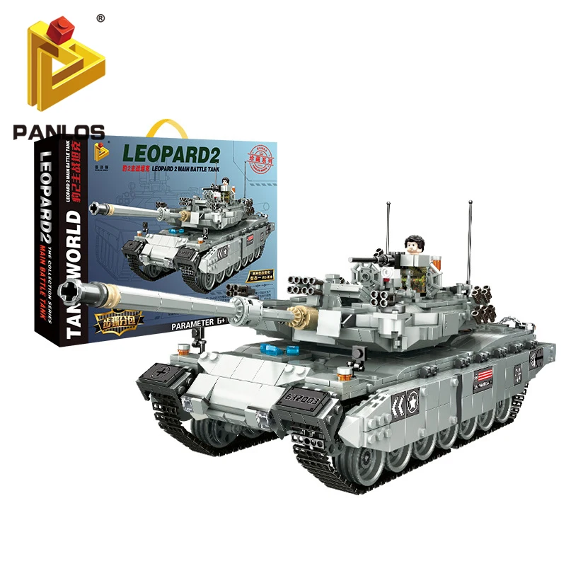 

PANLAS Military War Machine German Leopard 2 Main Battle Tank Models Soldiers Building Blocks Toys Hobbies Boys Education Toys