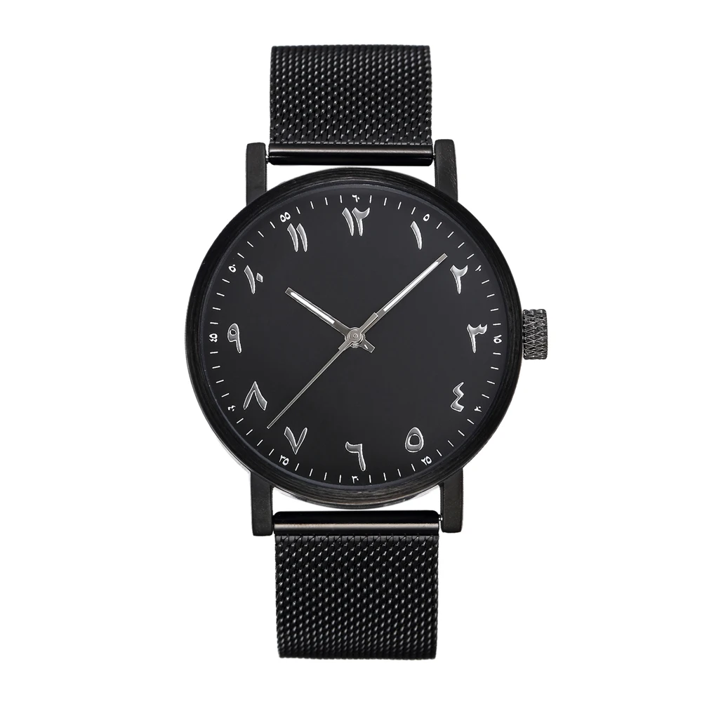 

Arabic Number Watches Stainless Steel Mesh Strap Japan Quartz Movement