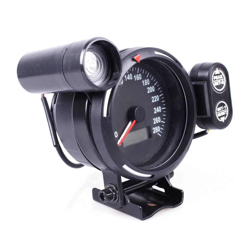 80MM Speedometer Odometer Blue and Red KMH MPH Speedometer With Red Shift Light for Car Auto Gauge