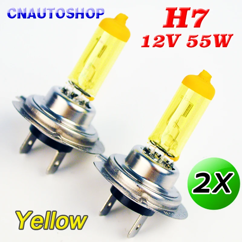 

Hippcron H7 Halogen Bulb 12V 55W Yellow 3000K Xenon Bright Quartz Glass Car Headlight Auto Lamp 2 PCS