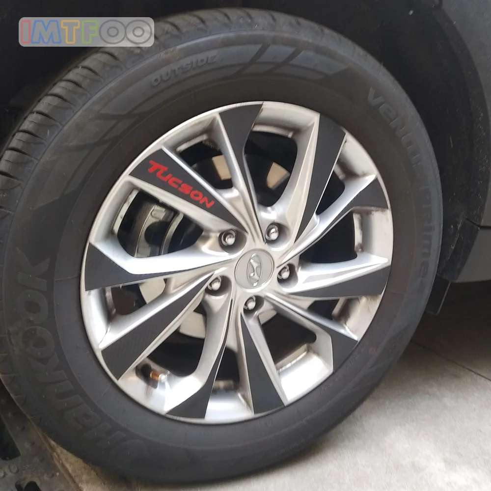 4X(225/60 R17) виниловая наклейка на обод из углеродного волокна для HYUNDAI TUCSON, аксессуары для стайлинга автомобилей