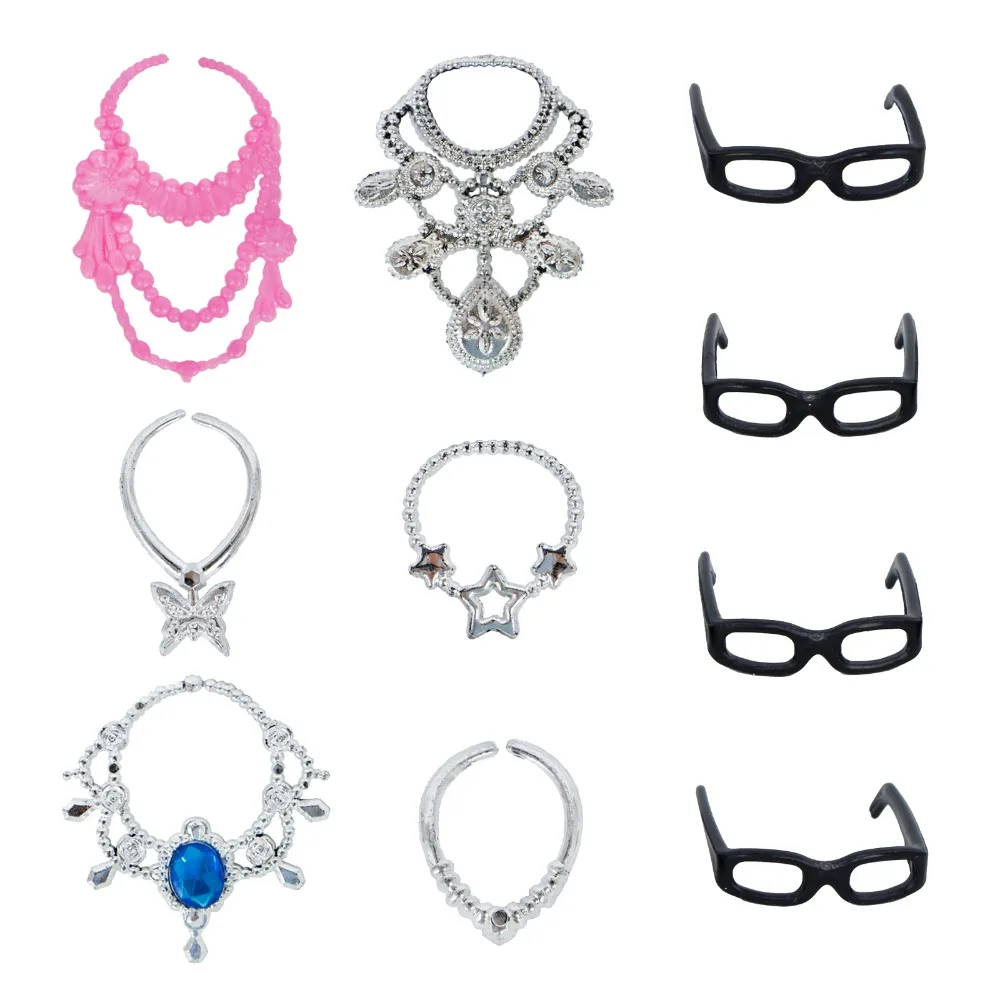 10 Pcs/Lot Fashion Plastic Chain Necklace Princess Jewelry DIY Accessories for Barbie Doll Wedding Party Accessories Baby Toy