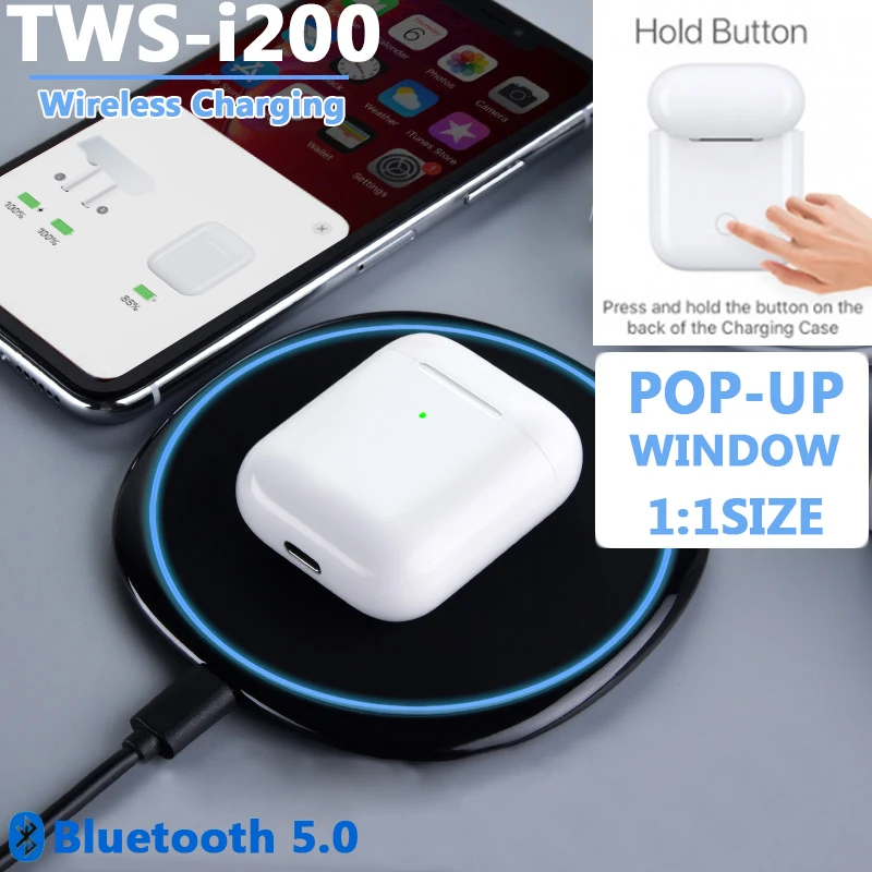 i200 TWS наушники датчик H1 Bluetooth 5.0 - характеристики