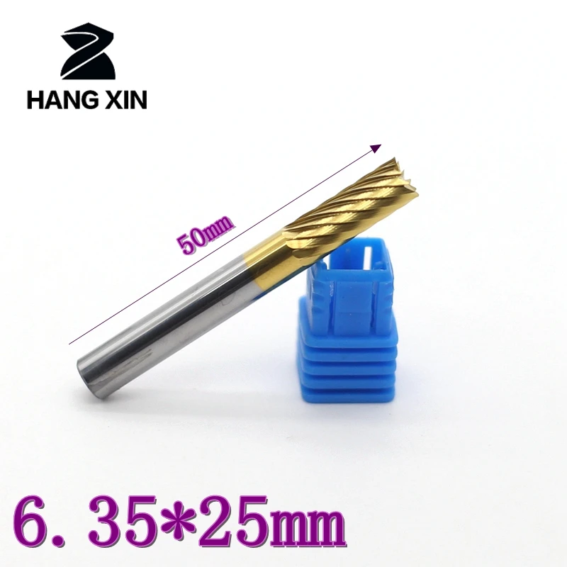 1PCS Titanium coated 6.35mm PCB milling cutter CNC Rotary Burrs