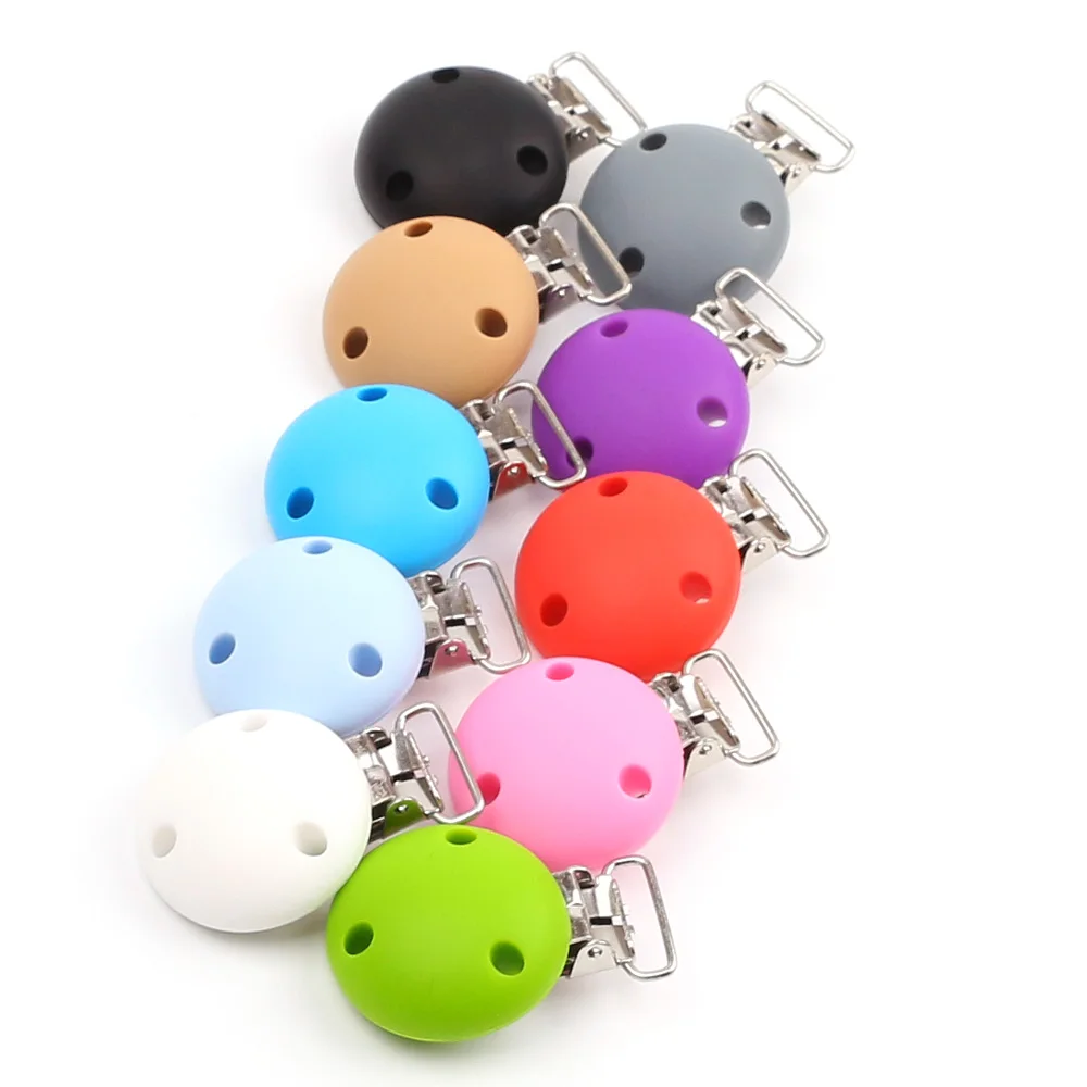 TYRY.HU 1PC Round Shaped Pacifier Clip Silicone Bead Baby clip teething