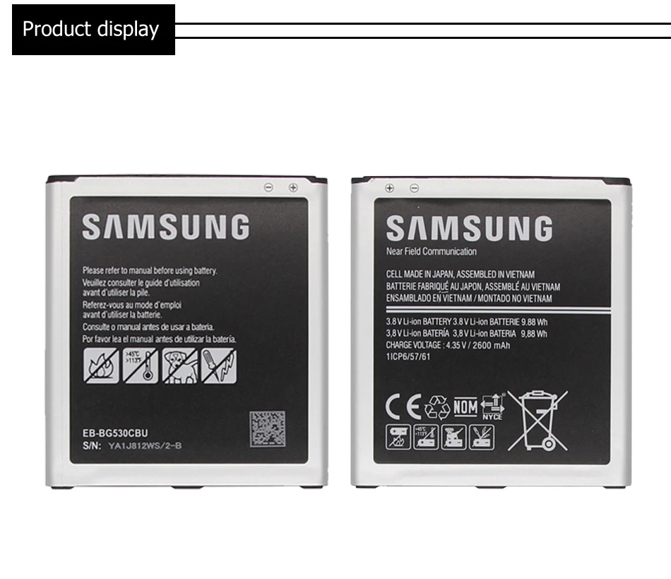 SAMSUNG EB-BG530CBU EB-BG530CBE для Galaxy Grand Prime J3 G5308W G530 G531F G530H G530F запасной аккумулятор с NFC