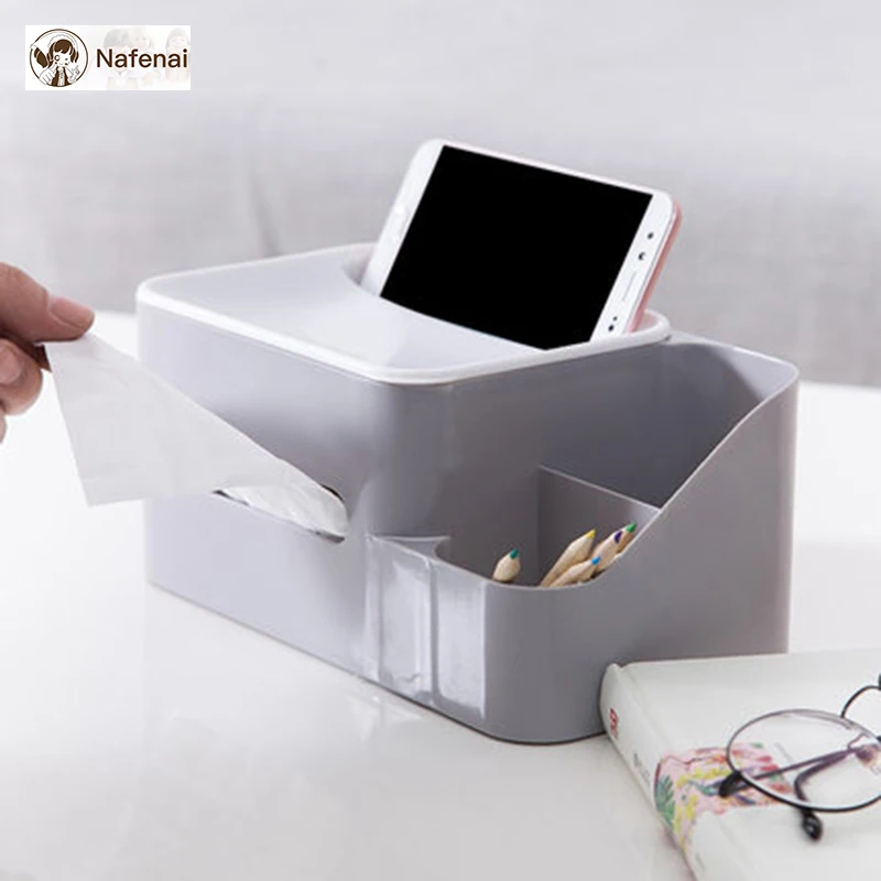 

NEW cosmetic organizer Desktop storage box Multifunction tissue box container for storage plastic DIY Groceries Storage Box