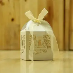 Новые свадебные коробка конфет Творческий Лидер продаж Европейский Стиль Эйфелева башня Лазерная полые коробка конфет подарок на день