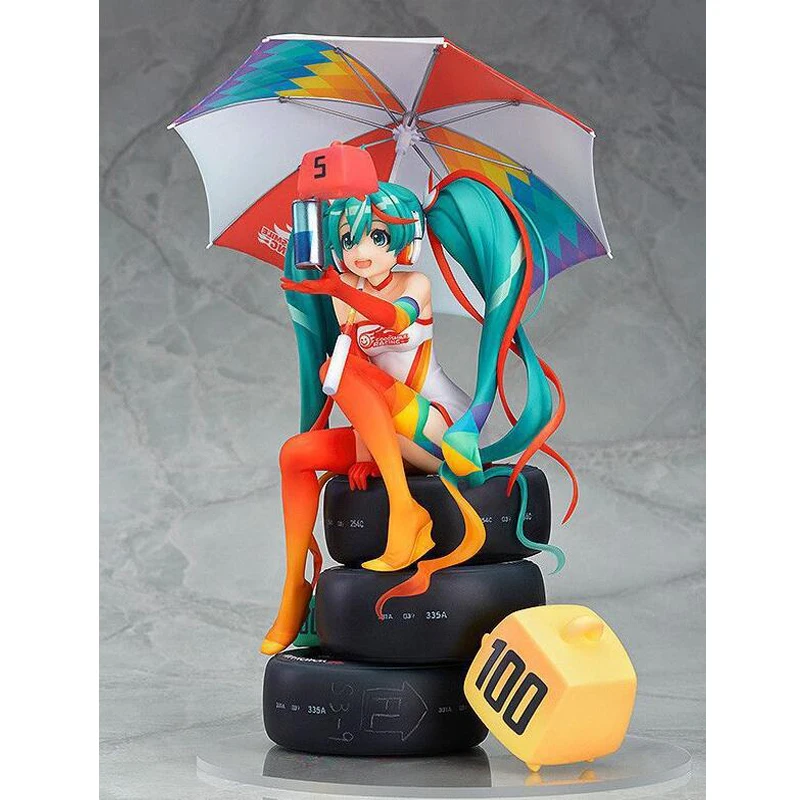 

Hatsune Miku 24cm Racing Miku action figure sitting version anime decoration with box 1/8 scale painted toy gift