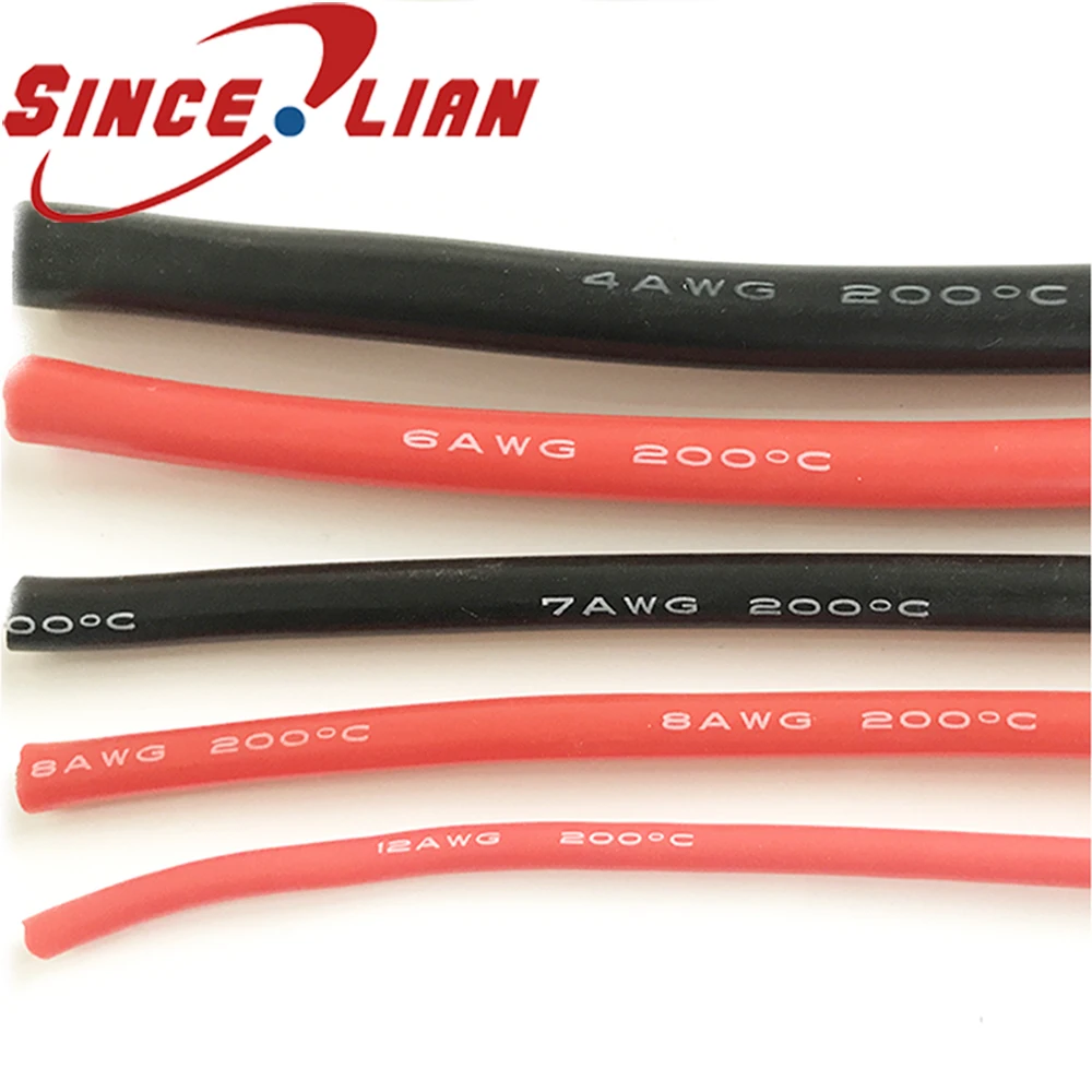 Силиконовая линия 2AWG 4 6 8 10 12 14 16 22AWG 24AWG 26AWG 30AWG батареи термостойкая Мягкая