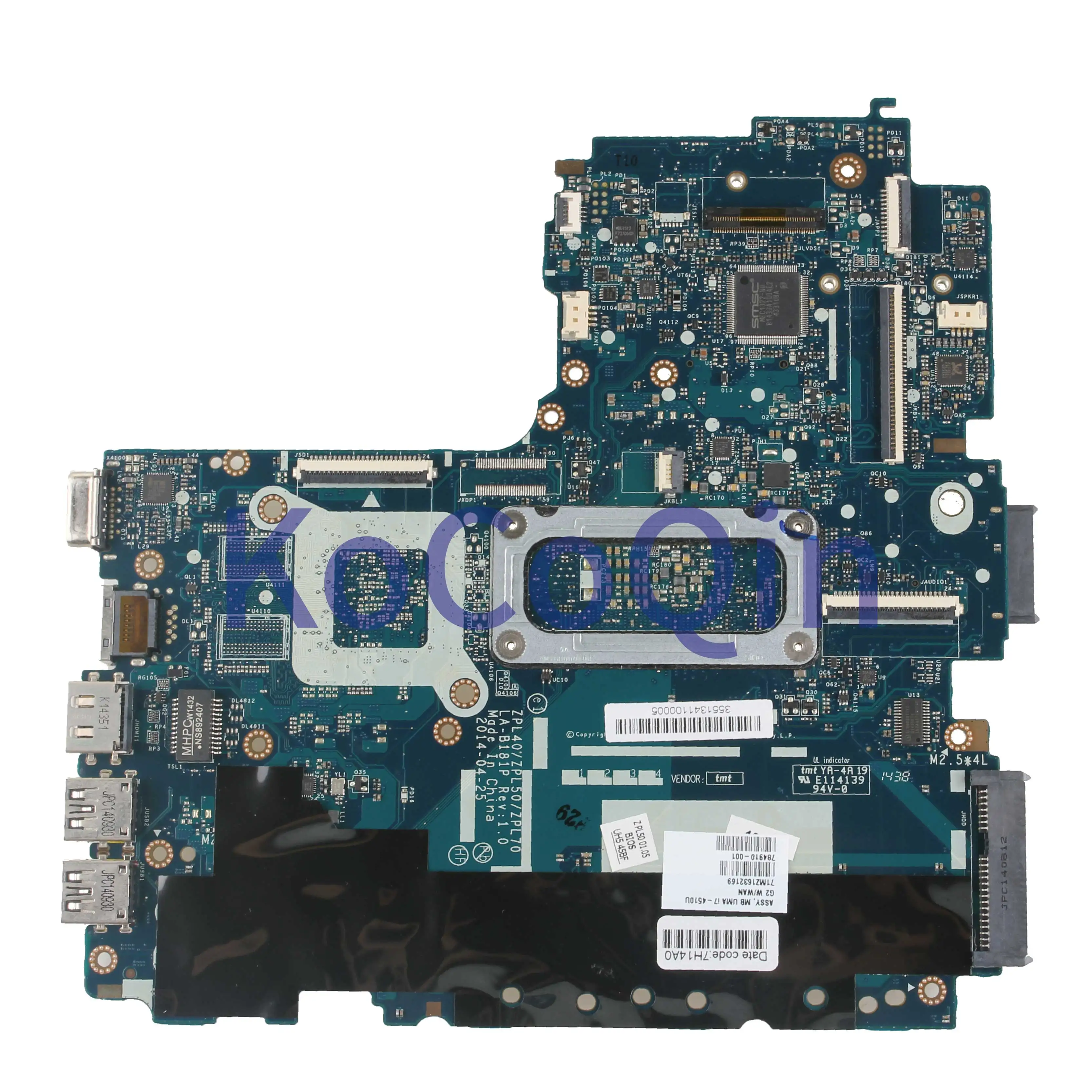 lower price  KoCoQin Laptop motherboard For HP Probook 440 G2 450 G2 I7-4510U Mainboard ZPL40/ZPL50 LA-B181P 784