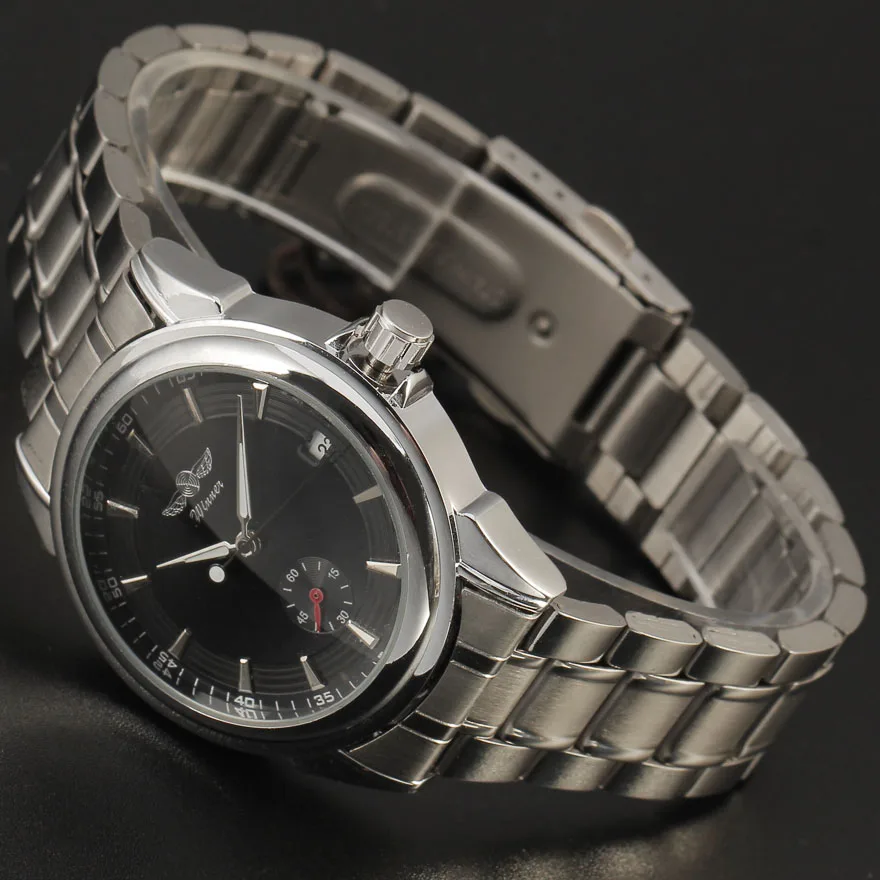 Мужские механические часы Winner с автозаводом и железным ремешком.|wristwatch mens