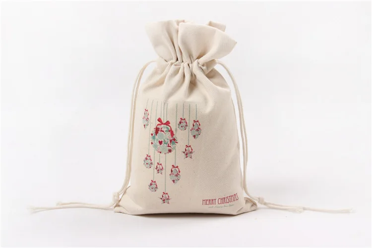 LIXUN рождественские подарки женские холщовые Сумки на шнурке Повседневный рисунок Санта Клаус дорожная сумка школьные рюкзаки для девочек Bolsa Feminina - Цвет: 14