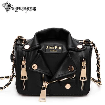 

Buyuwant Designer handbag Cool Jacket bag Women Shoulder Bag Punk Motobike chain bag ladies Crossbody Bags BW01-SB-ltxkjp