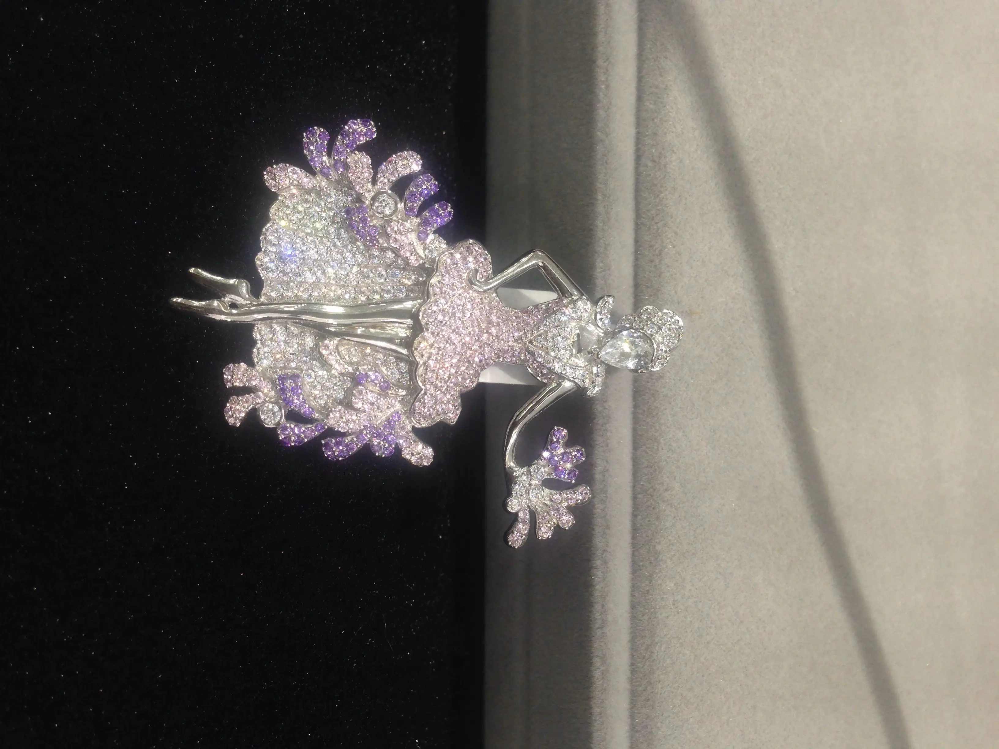 Accessories  fashion brooch pendant double use   925 silver full of cubic zircon fairy brooch women jewelry