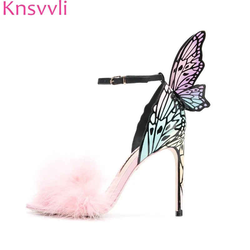 high heels with butterfly wings