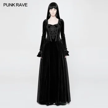 

PUNK RAVE Women Long Dress Gothic Vintage Gorgeous Wedding Evening Party Victorian Palace Long Sleeve Dress for Women