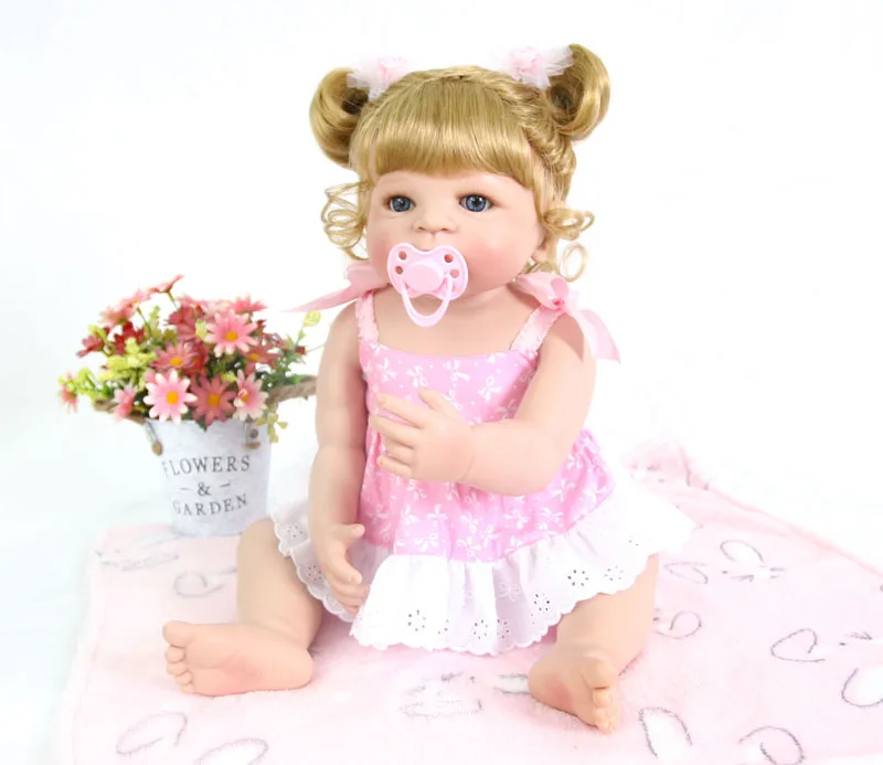 55 см Новый всего тела силикона Reborn Baby Doll Игрушки для девочек Bonecas 22 дюймов новорожденных принцессы Bebe живые младенцы подарок на день