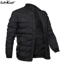 LetsKeep/брендовая черная парка, мужские пальто, зимние толстые куртки, воротник-стойка, Мужская теплая хлопковая верхняя одежда, парки, большие размеры, MA508