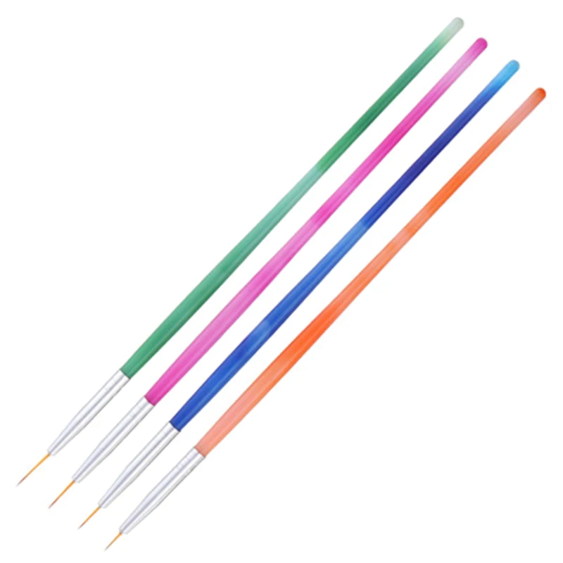 4pcs/set Nail Art Liner Painting Brushes Polish Drawing Painting Carving Pen UV Gel Manicure Tool Set 7mm/9mm/11mm/13mm